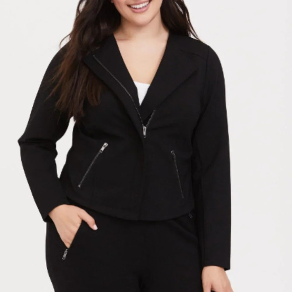 Torrid Black Premium Ponte Moto Jacket - Picture 3 of 11